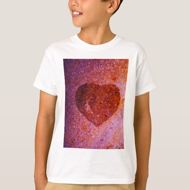 T-shirt coeur rose corail (Devant)