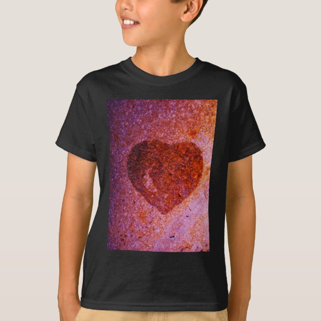 T-shirt coeur rose corail (Devant)
