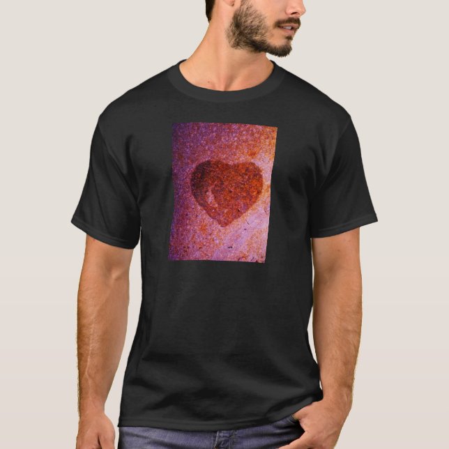 T-shirt coeur rose corail (Devant)