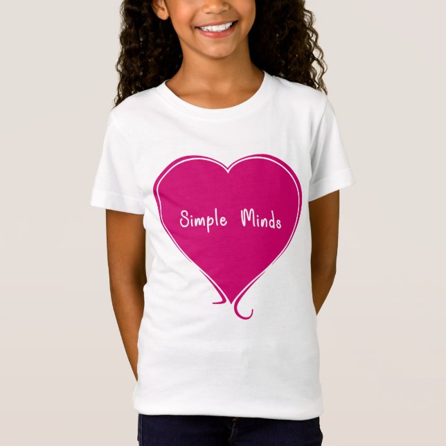 T-Shirt Cœur rose 'Esprits simples' Conception d'affection (Devant)