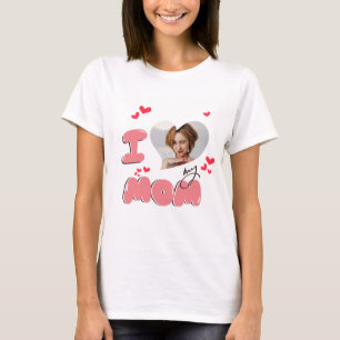 T-shirt Coeur rose mignon J'aime ma MOM Photo