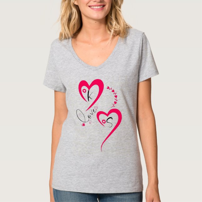 T-shirt Cœur Rose Minimal Amour (Devant)