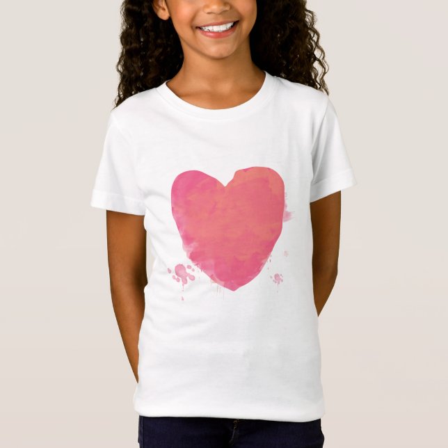 T-Shirt Coeur rose mou (Devant)