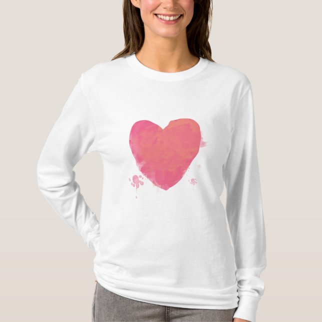 T-shirt Coeur rose mou (Devant)