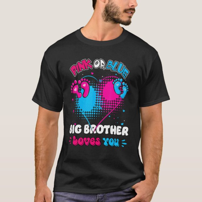 T-shirt Coeur Rose Ou Bleu Big Brother Aime Vous Douche Ge (Devant)