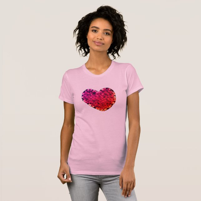 T-shirt Coeur rose pour femmes (Devant entier)
