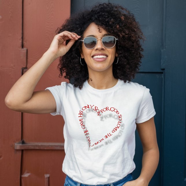 T-shirt Cœur rouge 3D Jean 3:16 (Créateur téléchargé)