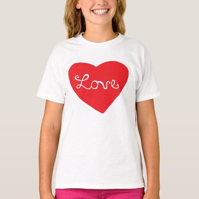 T-shirt Coeur rouge d'amour (Devant)