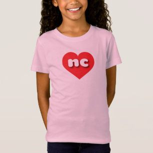T-Shirt Coeur rouge de Caroline du Nord - J'aime nc