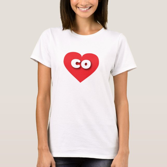 T-shirt Coeur rouge du Colorado - J'aime le co (Devant)