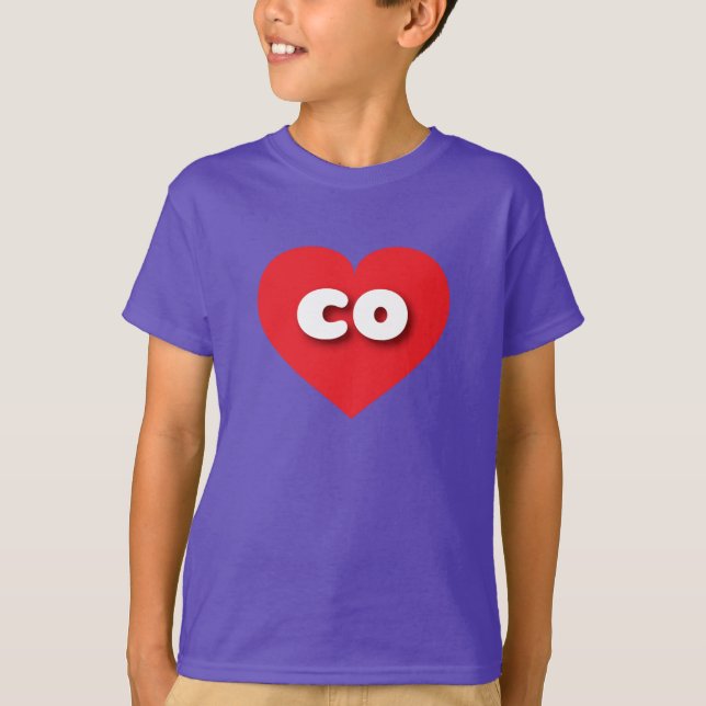 T-shirt Coeur rouge du Colorado - J'aime le co (Devant)