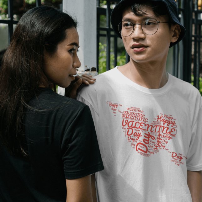 T-shirt coeur rouge Heureuse Sainte-Valentin (Créateur téléchargé)