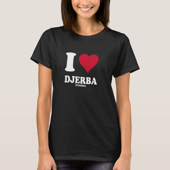 T-shirt Cœur Rouge J'aime Djerba (Devant)