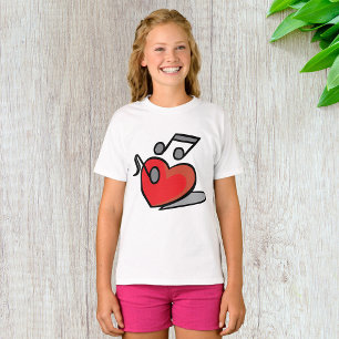 T-shirt Cœur Rouge Notes De Musique Chantantes