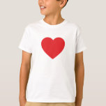 T-shirt Coeur rouge simple sur un tee - shirt d'enfants<br><div class="desc">Une illustration simple d'un coeur rouge simple sur une personnaliser de tee - shirt avec votre propre nom ou message.  Choisissez votre propre couleur pour le tee - shirt</div>