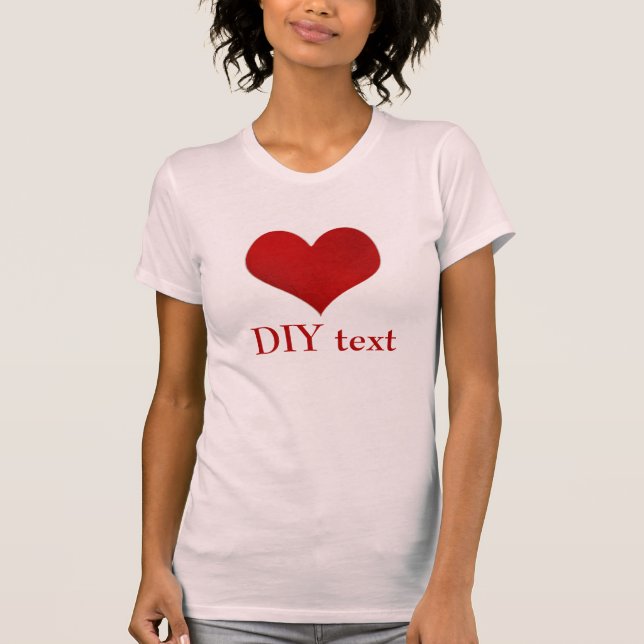T-shirt Cœur rouge, texte DIY (Devant)