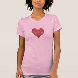 T-shirt Coeur rouge tiré à la main - Mini Aimer Tee mignon