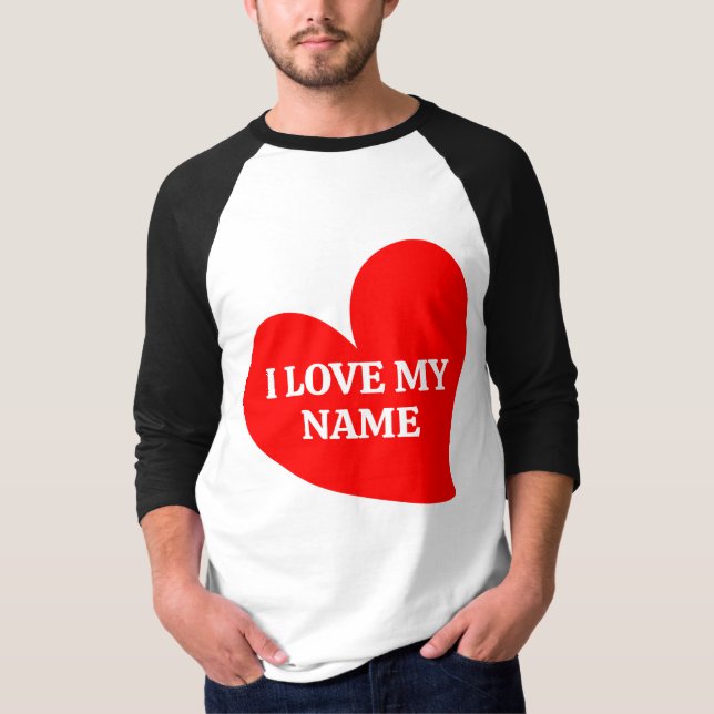 T-SHIRT COEUR ROUGE TRENDY J'AIME MA VALENTINE ROMANTIQUE  (Devant)