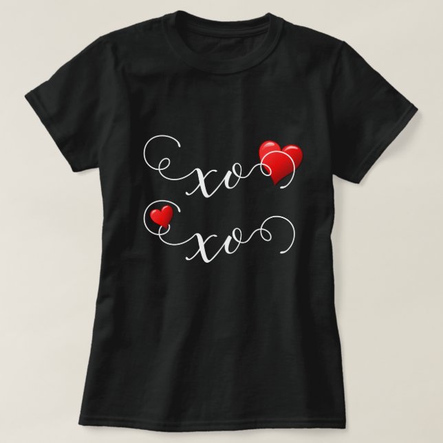 T-shirt Coeur rouge XOXO (Design devant)