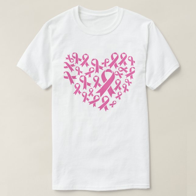 T-shirt Coeur - Rubans roses BCA (Design devant)