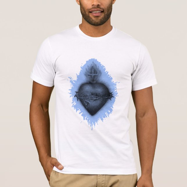 T-shirt Coeur sacré bleu (Devant)