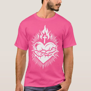 T-shirt Coeur Sacré De Jésus Christ Art Catholique