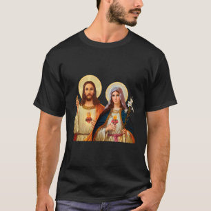 T-shirt Coeur Sacré De Jésus Coeur Immaculé De Marie (Tw