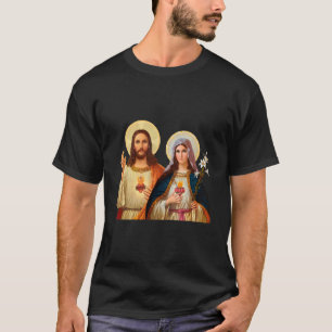 T-shirt Coeur Sacré De Jésus Coeur Immaculé De Marie (Tw