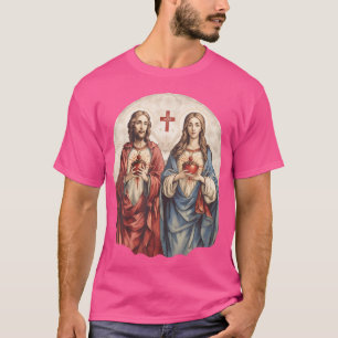 T-shirt Coeur Sacré De Jésus Et Coeur Immaculé De Marie
