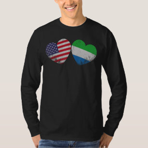 T-shirt Coeur Sierra Léone drapeau américain Famille patri