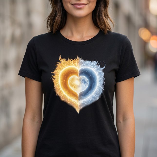 T-Shirt Cœur Soleil Lune Amour Céleste (Créateur téléchargé)