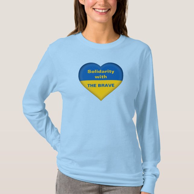 T-shirt Coeur solidaire de l'Ukraine Pavillon ukrainien T- (Devant)