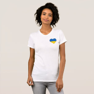 T-shirt Coeur solidaire de l'Ukraine Pavillon ukrainien T-