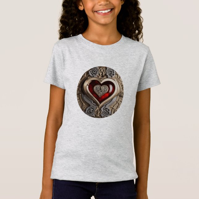 T-Shirt Coeur Steampunk - Amour mécanique complexe (Devant)