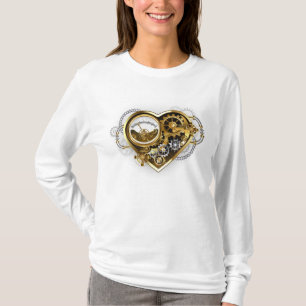 T-shirt Cœur Steampunk avec un manomètre