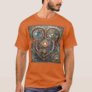 T-shirt Coeur Steampunk Fantaisiste Je Te Vois Je T'Aime