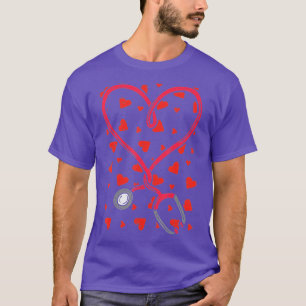 T-shirt Coeur Stethoscope Cute Love Nurse Valentines Day