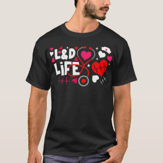 T-shirt Coeur Stethoscope LD Vie Valentines Travail Livrer