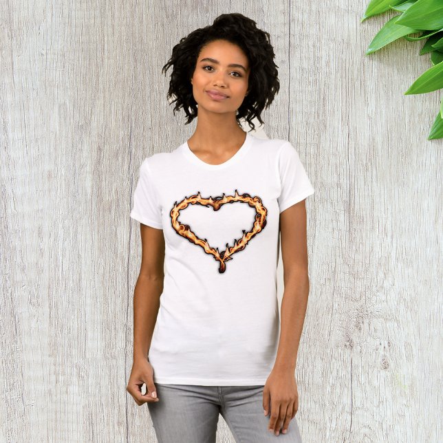 T-shirt Coeur sur feu femmes (Créateur téléchargé)