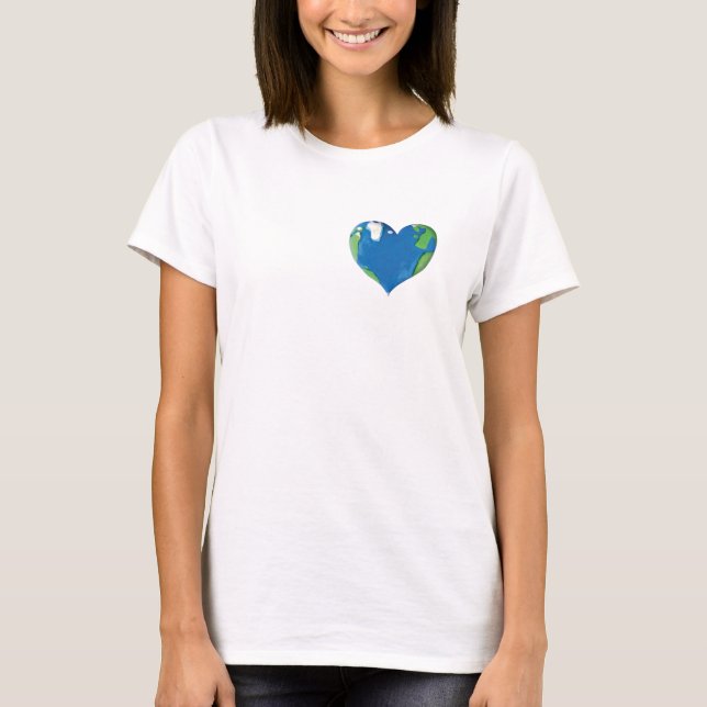 T-shirt coeur terrestre (Devant)
