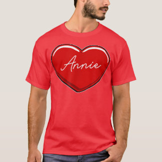 T-shirt Coeur tiré à la main AnniePrénom Coeurs J'aime Ann