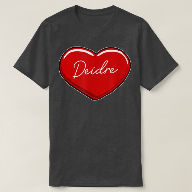 T-shirt Coeur tiré à la main DeidrePrénom Coeurs I Love De (Design devant)