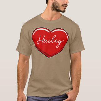 T-shirt Coeur tiré à la main HaileyPrénom Coeurs J'aime Ha