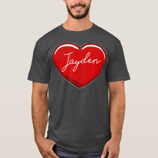 T-shirt Coeur tiré à la main JaydenPrénom Coeurs I Love Ja