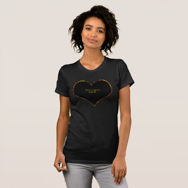 T-shirt Coeur total | 8.21.2017 d'éclipse solaire (Devant entier)
