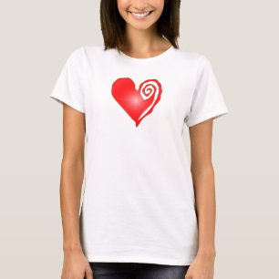 T-shirt Coeur tourbillonnant en noir ou blanc