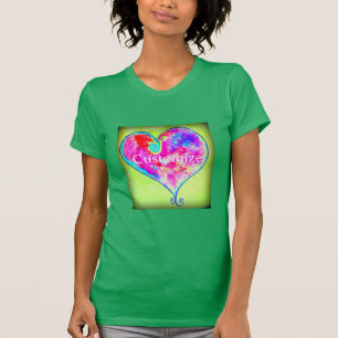 T-shirt Coeur tourbillonnant rose