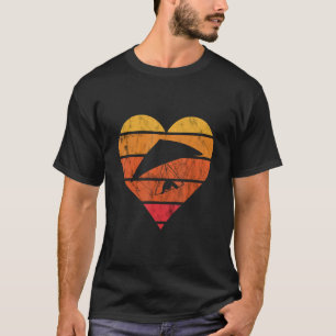 T-shirt Coeur Tournant Hang Glider Vintage Retro Hang Glid