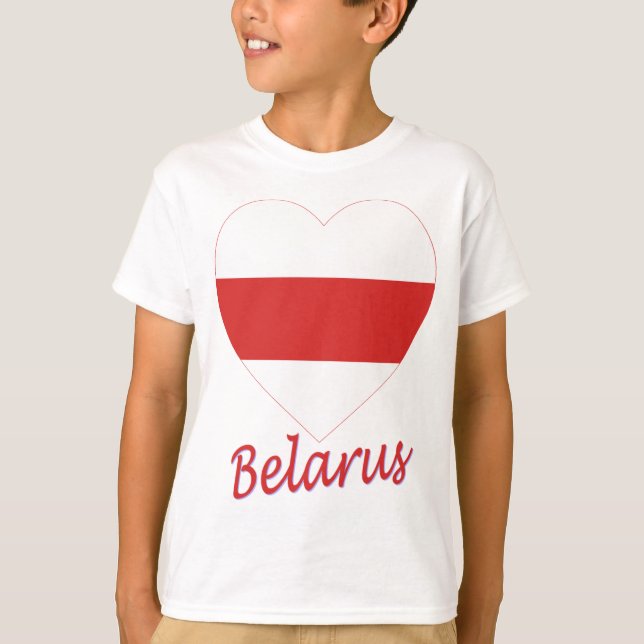 T-shirt Coeur (traditionnel) de drapeau du Belarus (Devant)