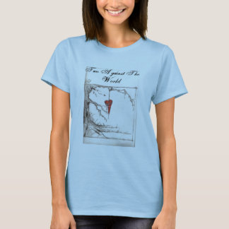 T-shirt coeur utilisé 1, deux contre le monde